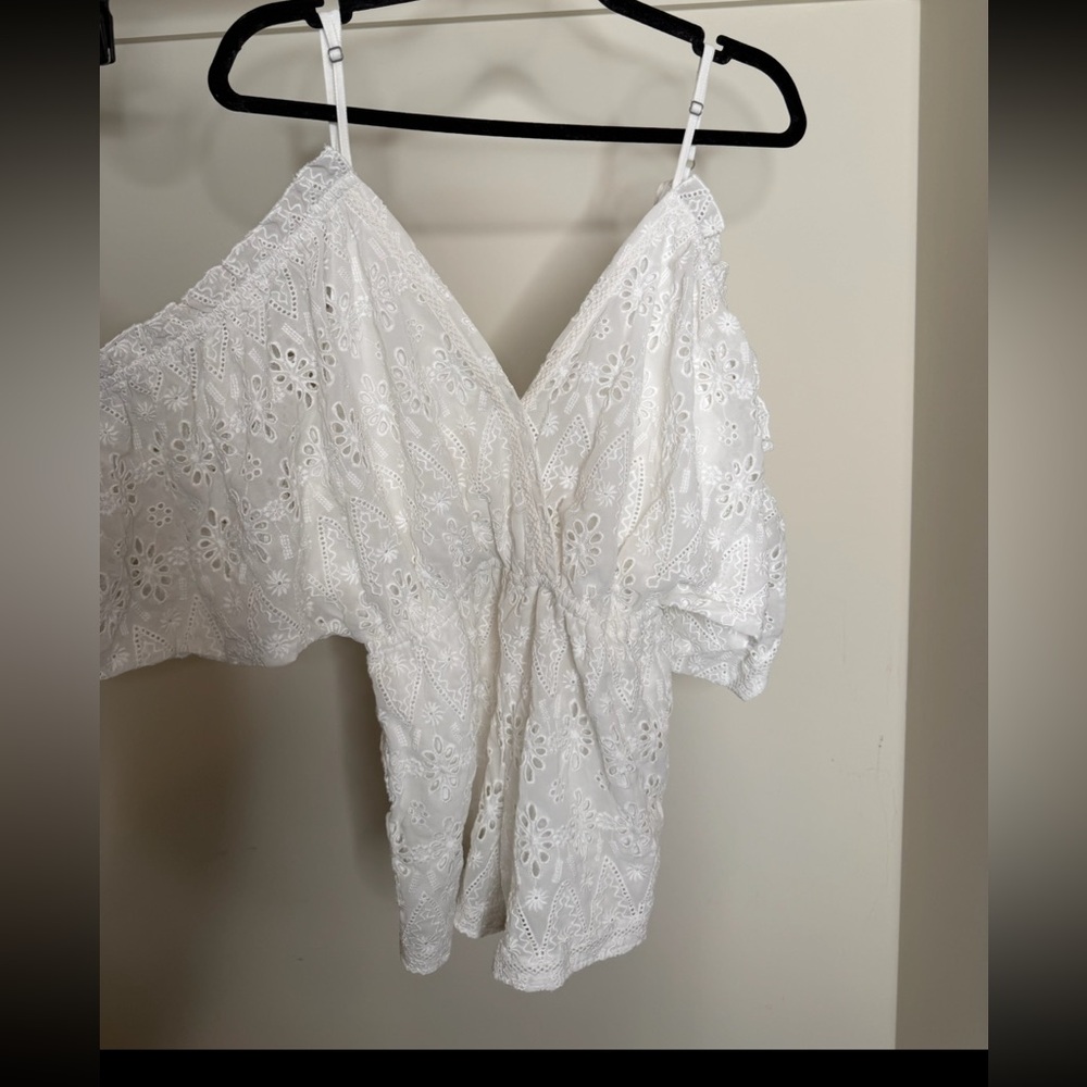 Lovers + Friends White Off-Shoulder Top